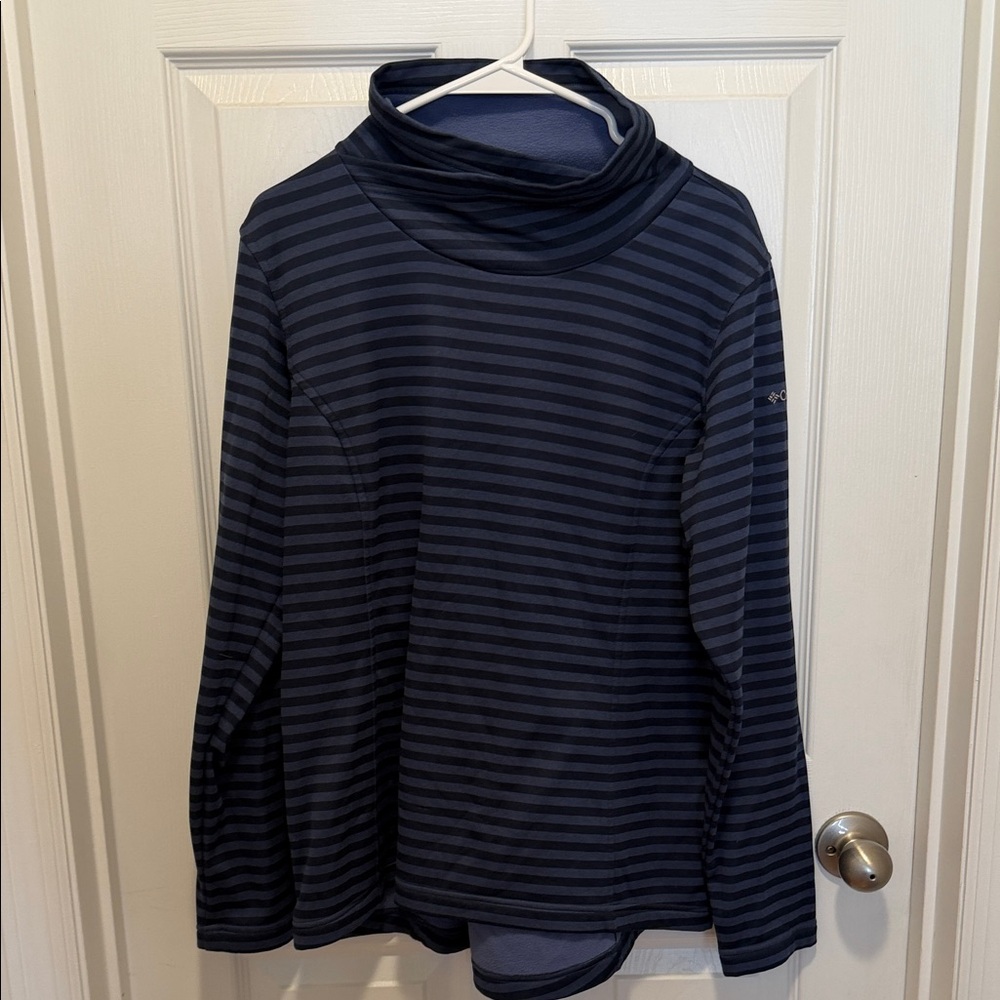 Columbia Dark Blue Striped Cowl Neck Top